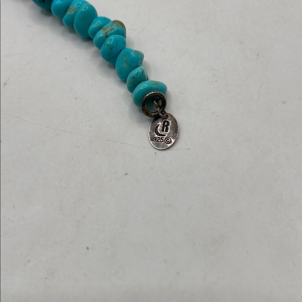 Carolyn Pollack Sterling Silver 925 Blue Turquoise Long Necklace 36”L Western - Picture 7 of 9
